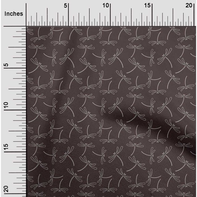 oneOone Tissu en Viscose Chiffon Libellule Insectes Imprimé Sashiko Tissu de Couture BTY 42 Pouces de Large
