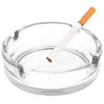 thumbnail image 4 of 4x glass ashtray, Transparent glass round ashtray, 4 of 5