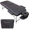 thumbnail image 1 of Extra-Wide Aluminum Portable Massage Table, 73" Length, 28" Width Professional SPA Massage Bed with Thick Cushion. 2 Folding Height Adjustable SPA Bed with Face Cradle, Arm Rests & Carrying Bag, 1 of 7