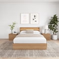 thumbnail image 4 of Hudson 4 Piece Bedroom Set with Slatted Bedframe, Headboard with Integrated Light, 2 Nightstands, 4 of 7
