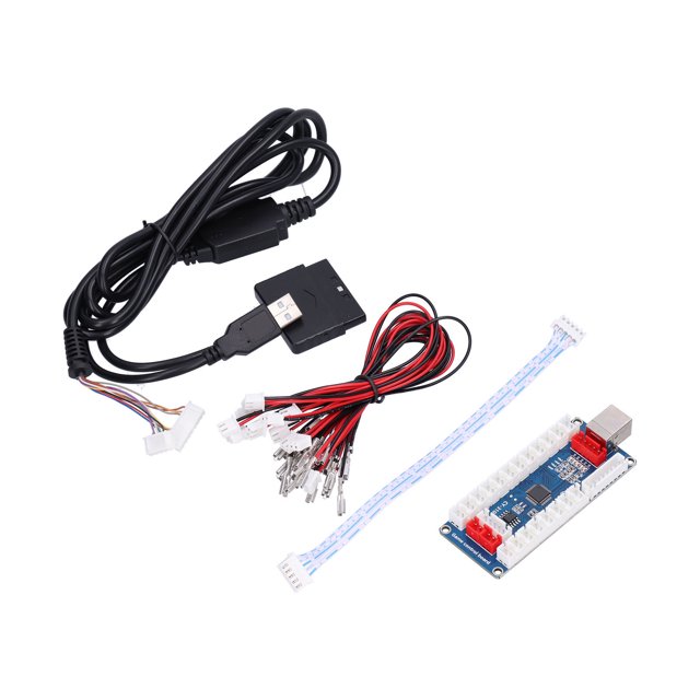 AMONSEE QM070923 USB Encoder for PC Raspbery Pi PS3 Blue White with Cables