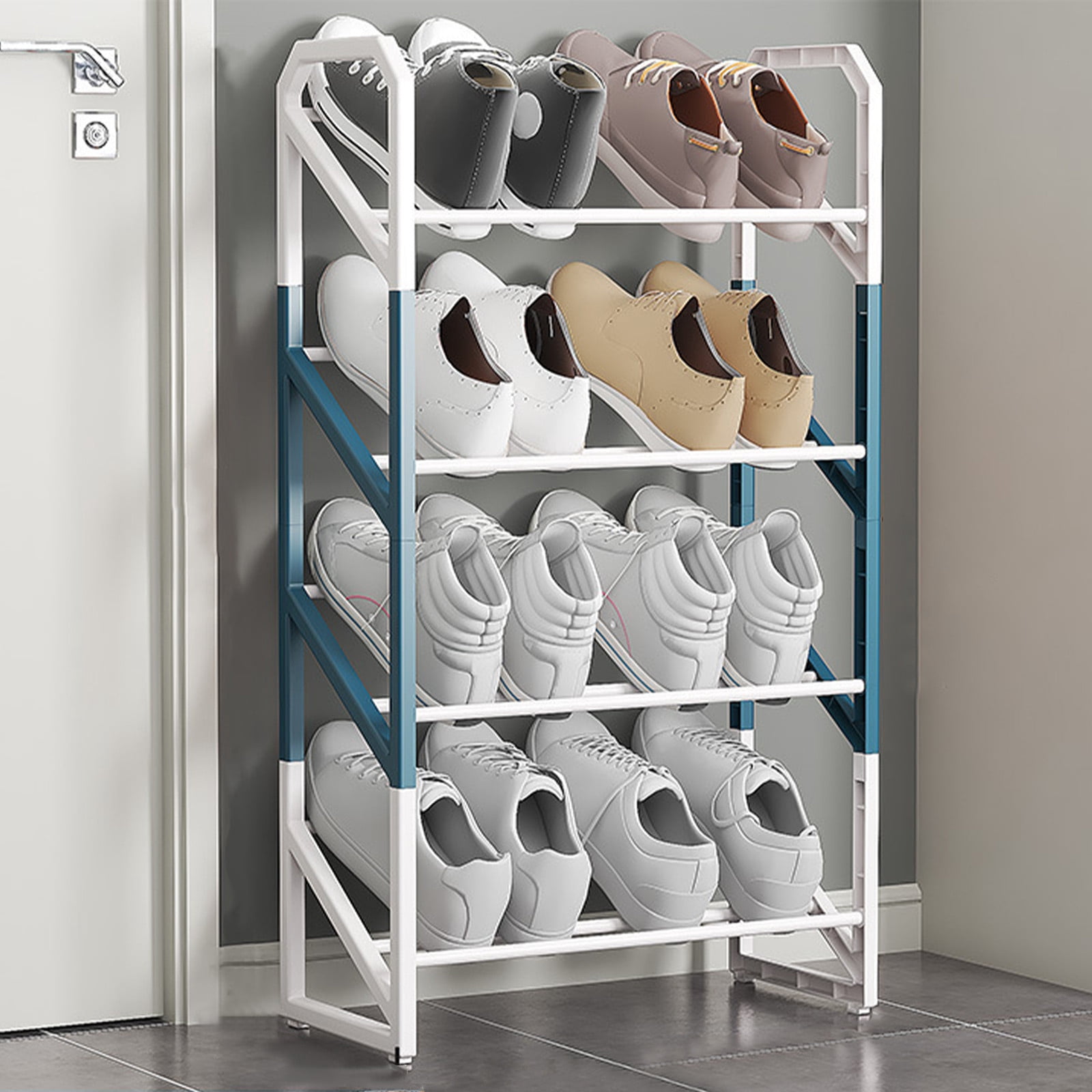 TopLLC Organization and Storage Shoe Rack Shoe Rack Storage Organizer With 4 Tiers Metal Shelves For Bedroom Closet Entry Dorm Room Shoe Rack