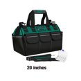 thumbnail image 3 of QualitChoice Sac à Outils pour Électricien, Boîte de Rangement Ajustable, Étanche, Grande Capacité, Kit d'Outils de Maintenance, Noir Vert/20 Pouces 1 Pce, 3 of 6