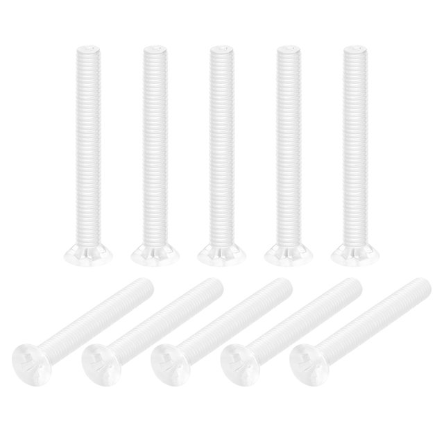 Unique Bargains M3x25mm Plastic Phillips Machine Screws, PC Flat Head Machine Bolts 25 Pack