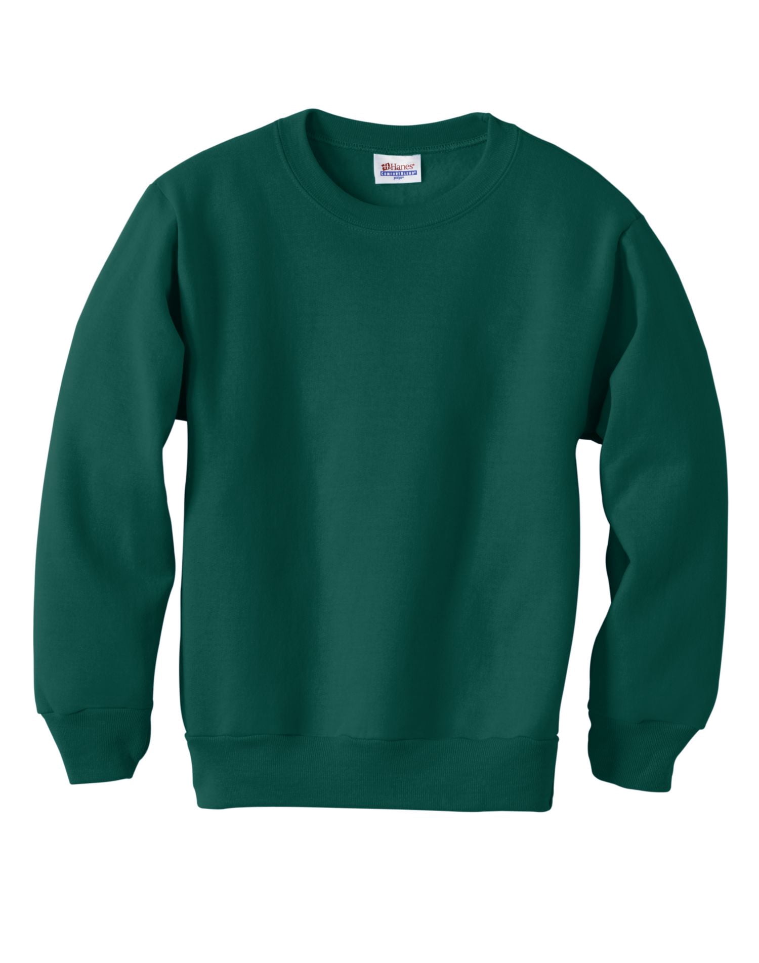 Hanes ComfortBlend EcoSmart Boy`s Crewneck Sweatshirt, XS, Deep Forest