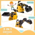 thumbnail image 4 of Aosom 3 in 1 Ride on Excavator Bulldozer, Road Roller w/ Music, Green, 4 of 9