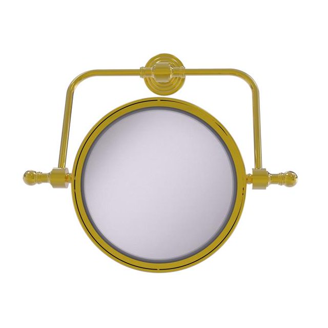 Allied Brass RWM-4-3X-UNL Rétro Wave Collection Miroir de Maquillage Pivotant Mural 8 Po dia. avec Grossissement 3X & 44; Laiton Non Laqué