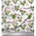 thumbnail image 1 of Soimoi Rayon Fabric Floral & Cute Animals Cartoon Print Fabric by Yard 56 Inch Wide, 1 of 3