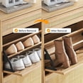 thumbnail image 4 of Bingirl Slim 24-Inch Rattan Shoe Storage Cabinet - Freestanding with Flip-Down Compartments and Drawer, Hidden Shoe Storage Organizer with Adjustable Shelves, Natural Finish, 4 of 7