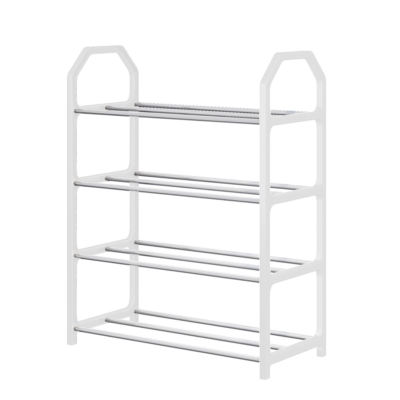 EGNMCR Shoe Rack Shoe Rack Storage Organizer With 4 Tiers Metal Shelves ...