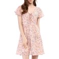 thumbnail image 1 of INSPIRE CHIC Robe en Mousseline à Lacets à Fleurs pour Femme, 1 of 6