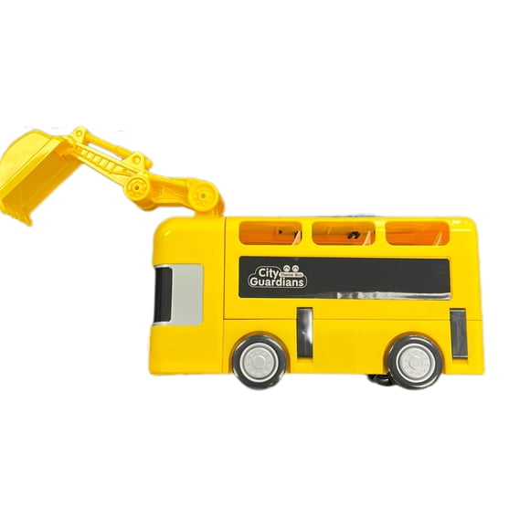 Autobus Jouet à Thème Excavatrice avec Bras d'Excavatrice, Ensemble de Jeu Interactif pour Enfants avec Effets Sonores de Volant Réaliste et Espace de Rangement pour Enfants de 3 Ans et Plus Modèle Jaune 265-2