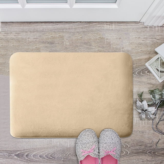ABPWLY Water Absorbent Mat Velvet Solid Color Bath Mat Water Absorbent Non Slip Quick Dry Bathroom Living Room Entryway Floor Rug 40x60cm 1pc
