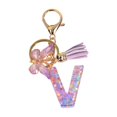 thumbnail image 2 of lionlar Porte-Clés en Résine Ornements Filles Femmes Cadeaux Alphabet Anglais Porte-Clés V V, 2 of 9
