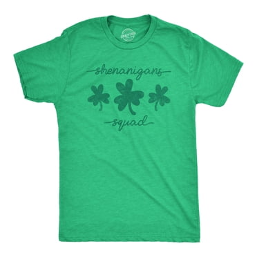 T-shirt d'Équipe de Pitreries pour Hommes, Drôle, St. Patricks Day, Graphique, Nouveauté, pour Gars (Vert Chiné) -5TG
