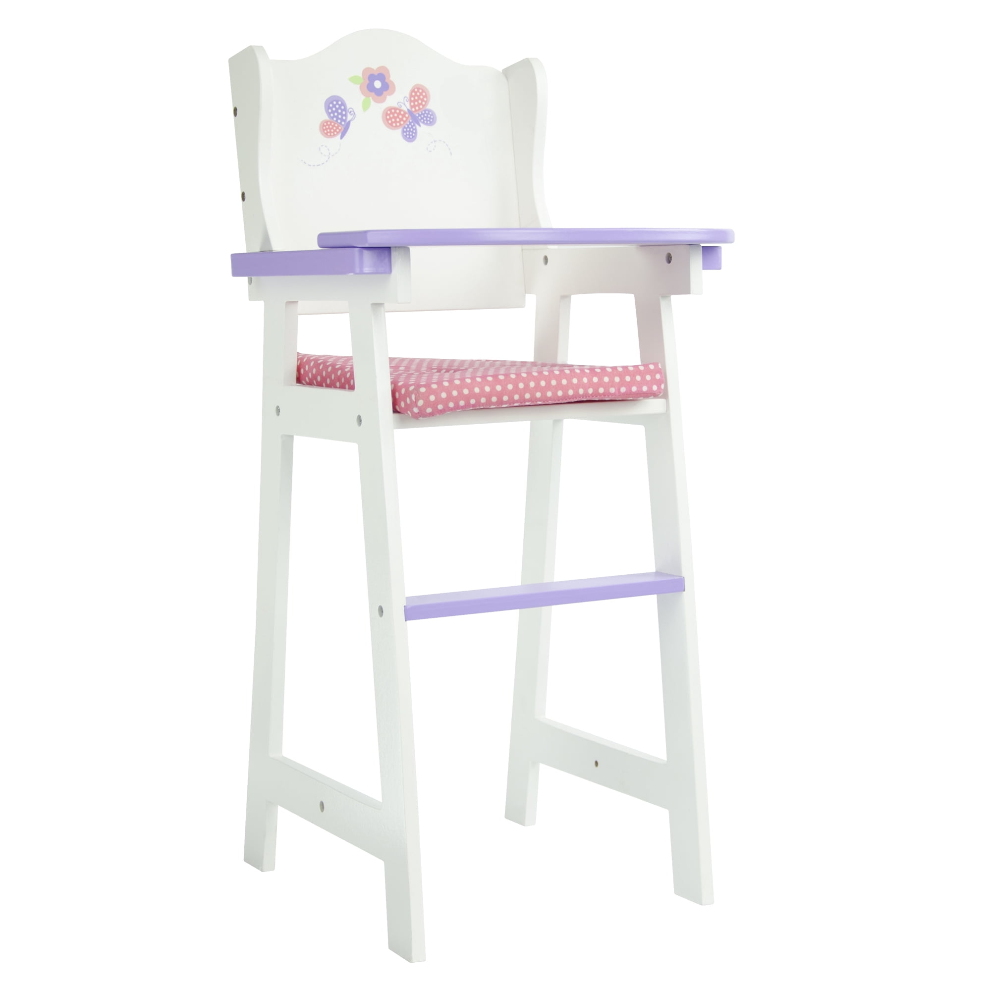 Teamson Kids Little Princess Kids Baby Doll High Chair Doll, White