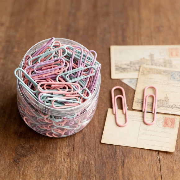 EGNMCR Home Office Furniture Colorful Paper Clips Office Supplies Large Paper Clips Bookmarks Paper Clip Storage Box Stationery Stainless Steel Stainless Steel Paper Clips