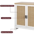 thumbnail image 3 of Modern Rattan Storage Cabinet with 4 Doors,Entryway Console Table with Adjustable Shelves,Freestanding Sideboard Credenza for Living Room,Dining Room, Hallway,Versatile Organizer,Contrast Color Design, 3 of 8