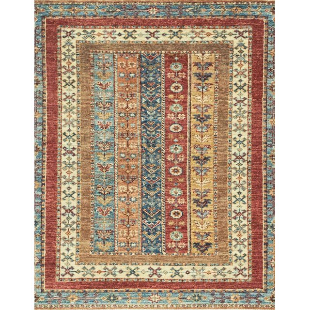 Ahgly Tapis d'Intérieur Rectangulaire Abstrait Châtaigne Rouge, 8 Pieds x 12 Pieds