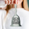 thumbnail image 3 of Copper Alloy Hand Bell Retro Carving Handbell with Non-Slip Handle Multifunctional Handbell for Classroom Wedding Seniors Bedside, 3 of 7