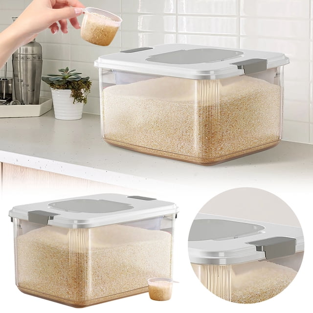 Food Containers Food Airtight Food Storage Containers Food Storage Large Volume Storage Containers For Cereal Rice Kitchen Meal Prep Containers Reusable Glass Fruit Containers for Fridge Kids Lunch