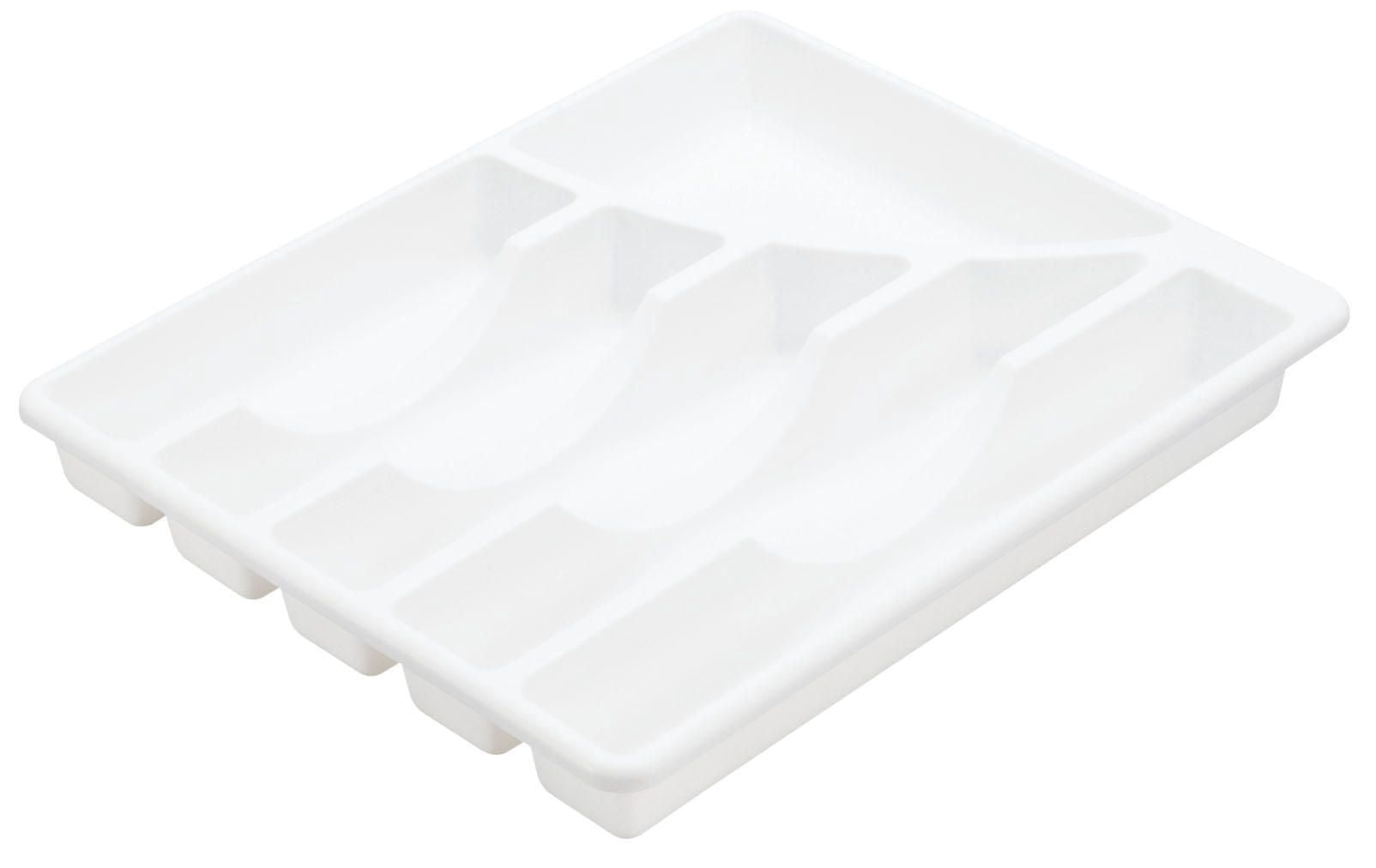 Plateau de coutelleries de Sterilite en blanc à 5 compartiments