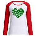 thumbnail image 4 of QIPOPIQ T-Shirts à Manches Longues à Col Rond pour Femmes T-Shirts de la Saint-Patrick T-Shirt Imprimé Trèfle de Printemps T-Shirt Vert Porte-Bonheur T-Shirts de la Saint-Patrick Tuniques Patchwork Hauts Chemises de Fête Aubaines, 4 of 6