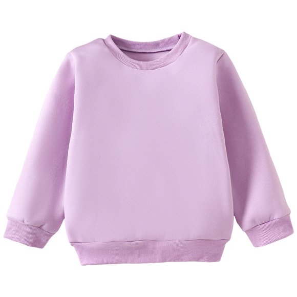 dmqupv Chandail à Capuchon pour Tout-Petits Garçons, Garçons et Filles, Couleur Unie, Chandails Décontractés Chauds pour Enfant, Violet, Taille pour 5-6 Ans