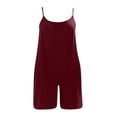 thumbnail image 5 of Timegard Womens Rompers Deep V Neck Ruffle Spaghetti Strap Sleeveless Short Loose Jumpsuit Comfy Solid Color, 5 of 5