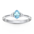 thumbnail image 2 of Birthstone Oval Ring with Shoulder Accents - Blue Topaz (December), 2 of 5