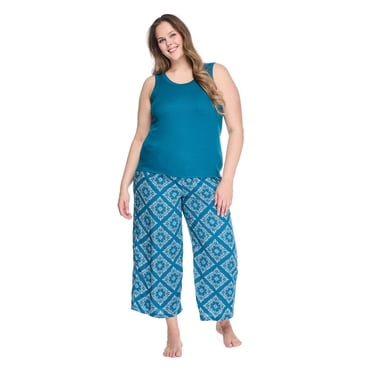 George Women's Plus Two Piece Capri Pajama Set