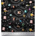 thumbnail image 2 of Soimoi Cotton Cambric Fabric Fish,Shell & Starfish Ocean Printed Fabric 1 Yard 42 Inch Wide, 2 of 3
