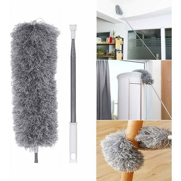 Microfiber Duster with Electrostatic Adsorption, Washable and Scratch-Resistant Cover for Furniture, Ceiling (360° Foldable Head)