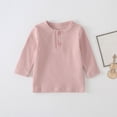 thumbnail image 1 of RXIRUCGD Mode Garçons et Filles Décontracté Col Rond Manches Longues Couleur Unie Haut Manches Longues, Rose, Taille : 1 An, 1 of 7