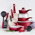 thumbnail image 4 of GreenLife Soft Grip Healthy Ceramic Nonstick Cookware Pots and Pans Set, 16 Piece, Red, 4 of 5