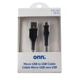 thumbnail image 2 of Onn. 6 ft./1.8 m Micro-USB to USB Charging Cable, 2 of 5