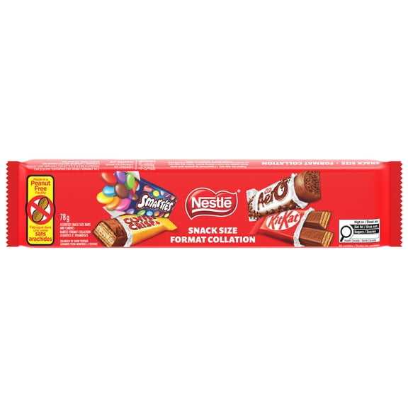 FAVOURITES KITKAT, AERO, SMARTIES, COFFEE CRISP, format collation, usine sans arachides