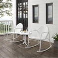 thumbnail image 2 of Crosley Furniture Griffith 3 Piece Metal Outdoor Rocking Chair Set in White, 2 of 13