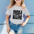 thumbnail image 2 of Girls Softball under Shirts Ruffle Girl Clothes Children's Casual Letter Pattern Print Multicolor Round Neck Short Sleeves, 2 of 4