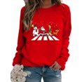 thumbnail image 1 of Innerwin Chandail Col Rond Femmes Hauts Imprimé de Noël Xmas Chandail en Molleton Rouge 2TG, 1 of 2