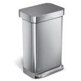 thumbnail image 1 of Simplehuman 45 Liter / 11.8 Gallon Rectangular Kitchen Step Trash Can Brushed Stainless Steel with Plastic Lid, 1 of 8