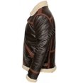 thumbnail image 3 of B3 Bomber Jacket Mens Brown Leather Bomber Jacket B3 Aviator Jacket Mens Brown Leather Jacket Shearling Aviator Jacket Mens Shearling Jacket size XXXS, 3 of 4
