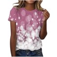 thumbnail image 1 of Dealovy T-Shirts pour Femmes Décontractés à Manches Courtes Tuniques Imprimées Col Ras du Cou Été Amples Confortables Blouses, 1 of 4