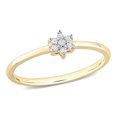 thumbnail image 1 of Miabella Diamond Accent Yellow Rhodium Plated Sterling Silver Floral Promise Ring, 1 of 5