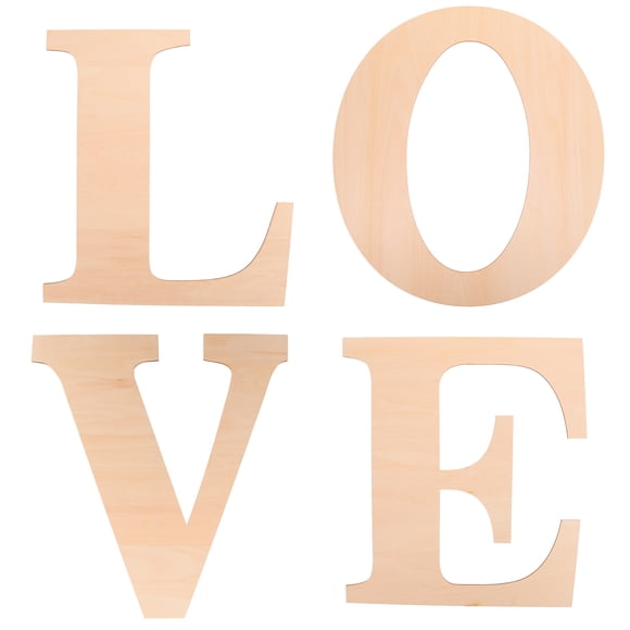 4pcs Wooden Letters LOVE Wall Decor DIY Unfinished Letter Crafts Alphabet Sign Cutouts