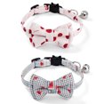thumbnail image 1 of 2 Pack Breakaway Cat Collars with Bowtie, Safety Buckle Cat Collars with Bell, Summer Print Collars, 1 of 5