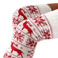 thumbnail image 5 of Women‘s Christmas Thigh High Socks Snowflake Print Knit Stockings, 5 of 5