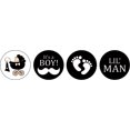 thumbnail image 2 of Darling Souvenir It's A Boy Stickers Candy Chocolate Labels 190 Pcs Party Fabor-Beige (Burlap), 2 of 2