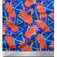 thumbnail image 1 of Soimoi Moss Georgette Fabric Triangle & Pine Fruits Decor Fabric Printed Yard 42 Inch Wide, 1 of 5