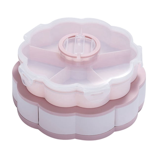Dvkptbk serving plate Divided Serving Tray That Spins - Perfects for Snacks